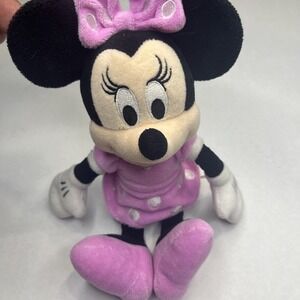 Disney Just Play Minnie Mouse 10" Stuffed Plush Doll, Pink Dress - Pre-owned